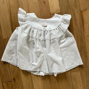 Vintage white eyelet blouse